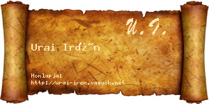Urai Irén névjegykártya